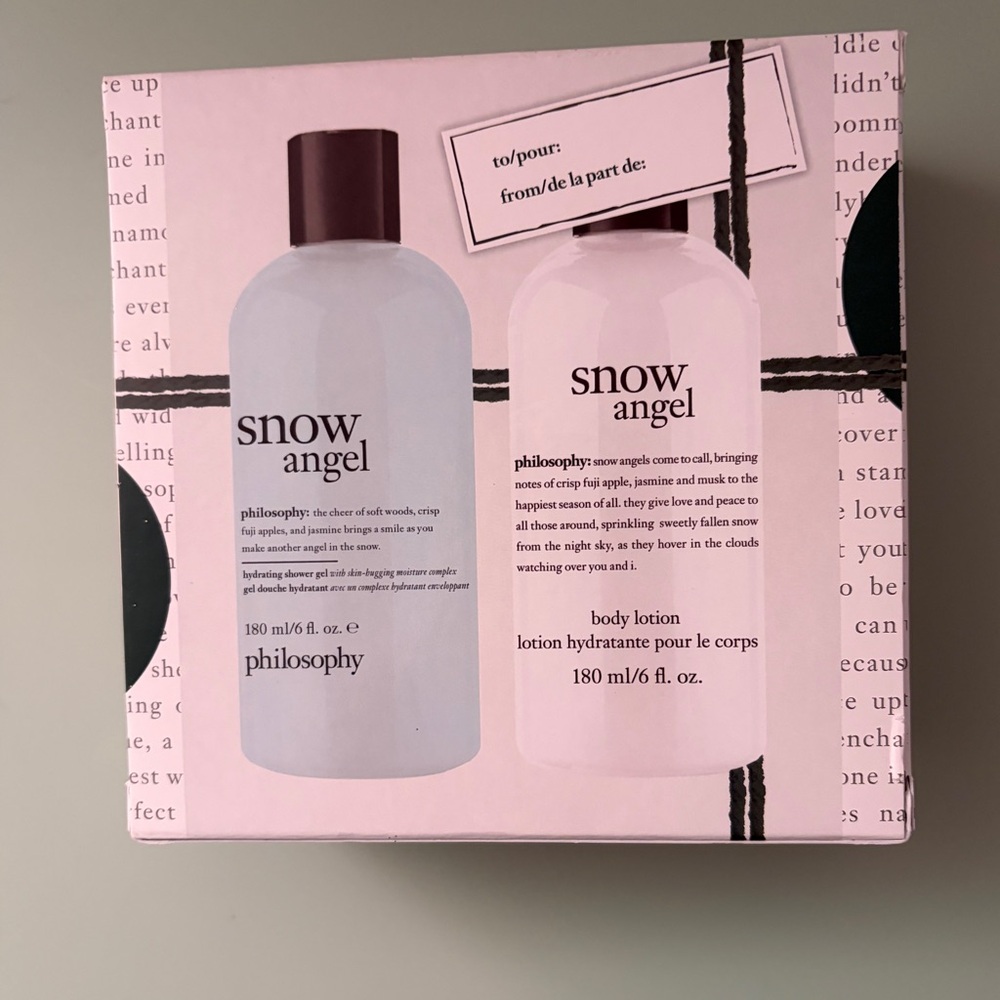 Philosophy Snow Angel Bath and Body Duo Showel Gel & Body Lotion 6oz New in Box
